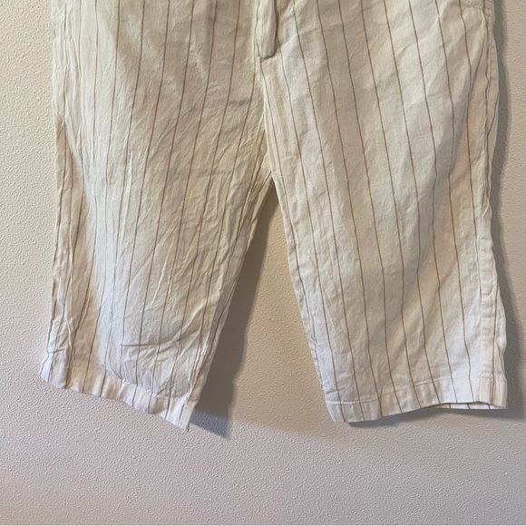 Rawganique Elastic-Free Hemp Bermuda Shorts Natural Ivory Stripes Breathable-S - Picture 5 of 9